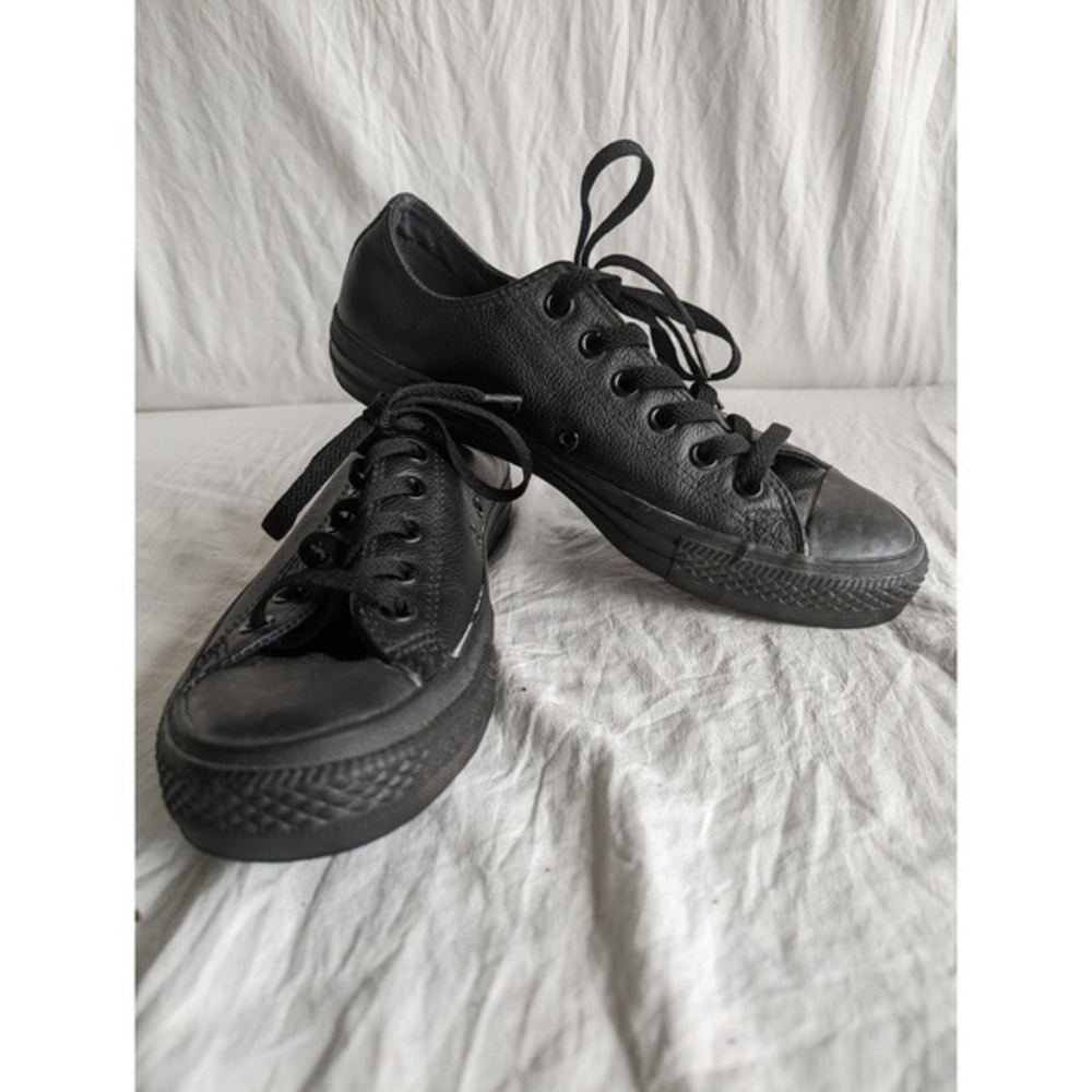 Converse All Star All Black Leather Sneakers